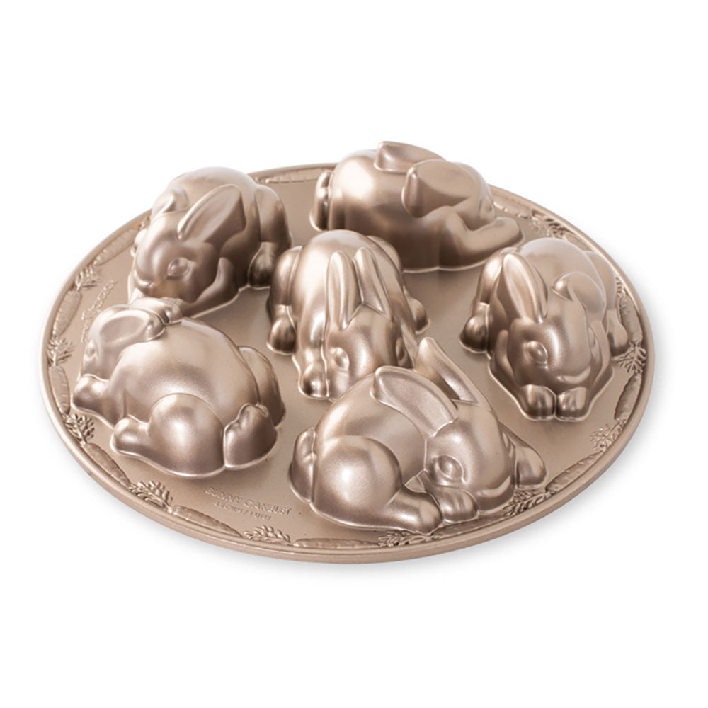 American Made Nordicware Cast Baby Bunny Cakelet Pan- Toffee Non Stick