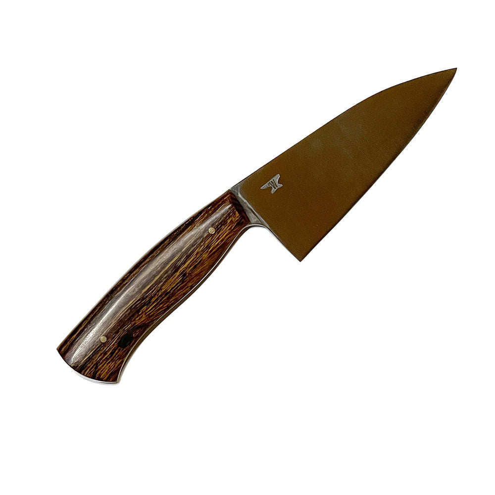 Handmade Knife-Matt Waters & Excalibur Outdoors Carbon Steel and Ironwood 5in. Santoku Knife