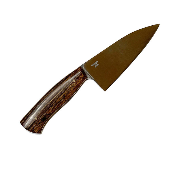 Handmade Knife-Matt Waters & Excalibur Outdoors Carbon Steel and Ironwood 5in. Santoku Knife