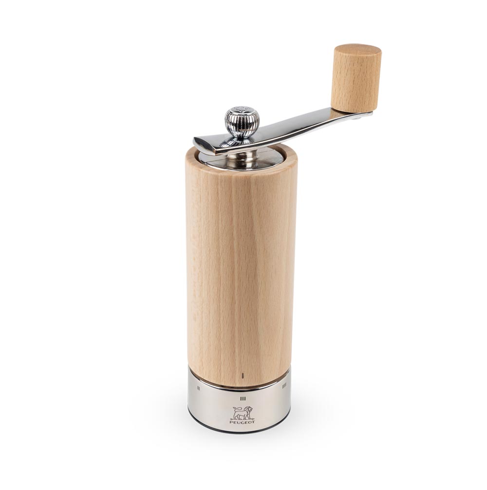 Peugeot Isen U-Select Wood Salt Mill with Crank Handle- Natural- 7 inch