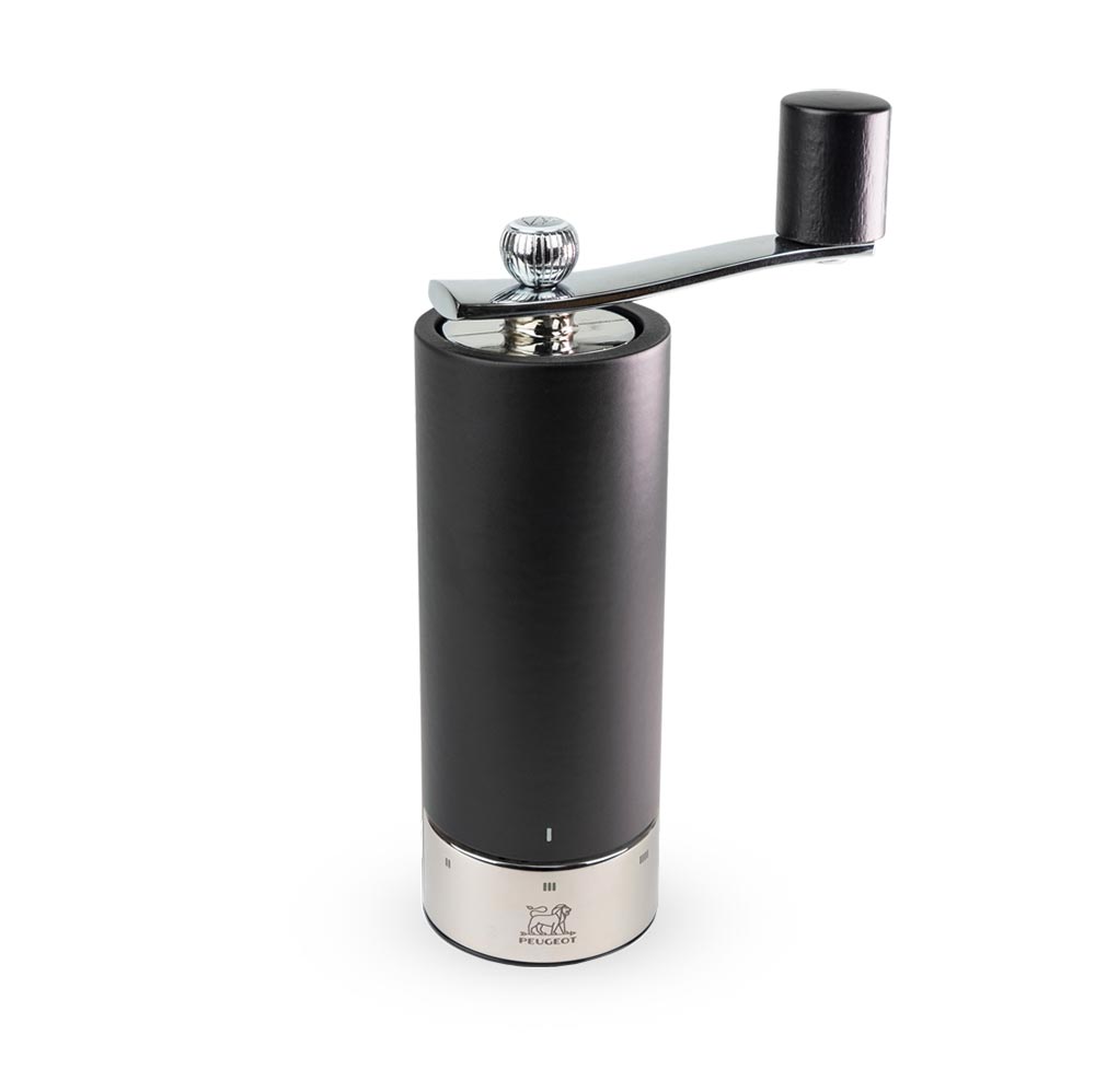 Peugeot Isen U-Select Wood Salt Mill with Crank Handle- Black - 7 inch