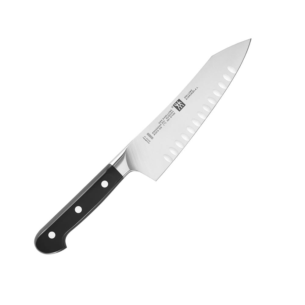 German Made Zwilling Pro Hollow Sound Rocking Santoku Knife- 7 inch