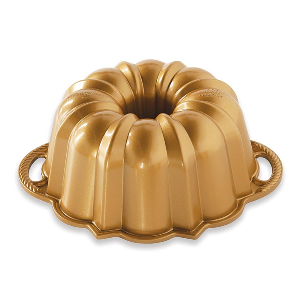 American Made Nordicware Cast 6 Cup Anniversary Bundt Pan- Gold Non Stick