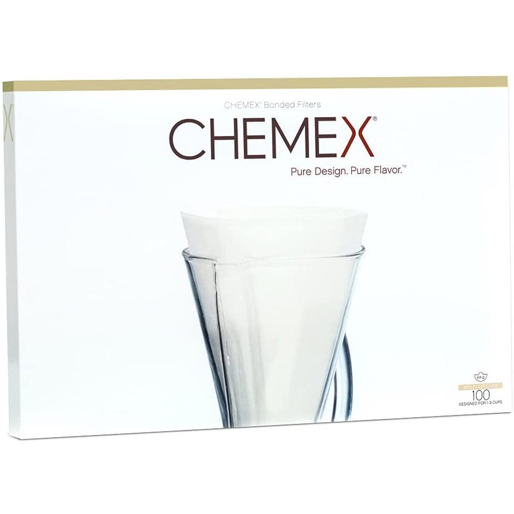 Classic Chemex® Unfolded Half Moon Coffee Filters - Natural