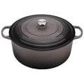 An oyster grey13-1/4 Quart Le Creuset Signature Enameled Cast Iron Round French/Dutch Oven
