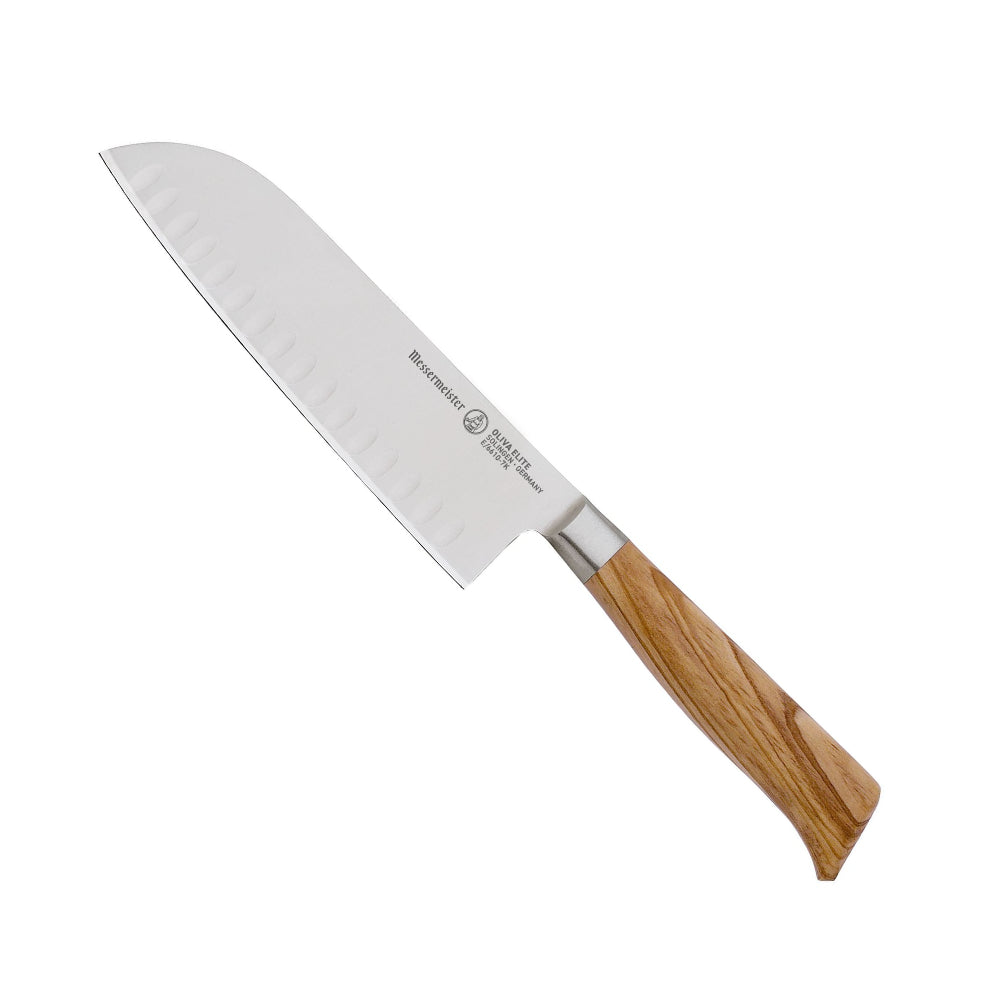 Messermeister Oliva Elite 7 Inch Kullenschliff Santoku Knife