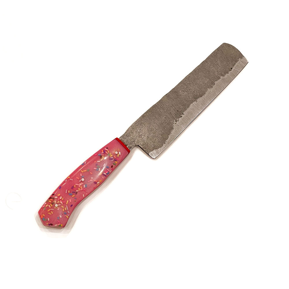 Handmade Knife- Colorado Made  B&D Knives Brut de Forge Carbon Steel 6.5 Inch Nakiri Knife- The 
