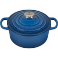 A marseilles / blue colored 3-1/2 Quart Le Creuset Signature Enameled Cast Iron Round French/Dutch Oven