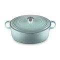 A Sea Salt/ light green colored 8 Quart Le Creuset Signature Enameled Cast Iron Oval French/Dutch Oven