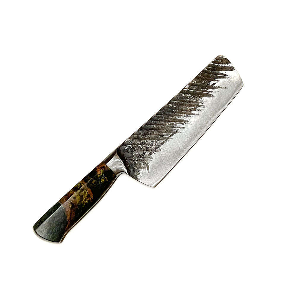 Handmade Knife- Excellent Matt Waters Carbon Steel Brut De Forge 6.5 in Nakiri Knife