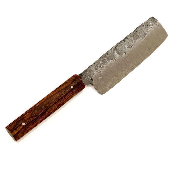 Handmade Knife- Colorado Made  B&D Knives Brut de Forge Carbon Steel 5.5 Inch Nakiri Knife- Ironwood Handle