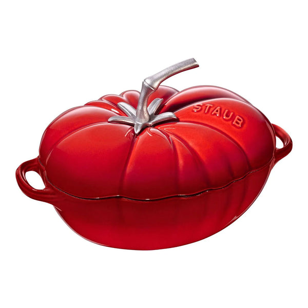 Staub French Made LIMITED EDITION TOMATO SHAPE Enameled Cast Iron 3 Quart Oval French/Dutch Oven- Cherry Red- SALE!!!!!