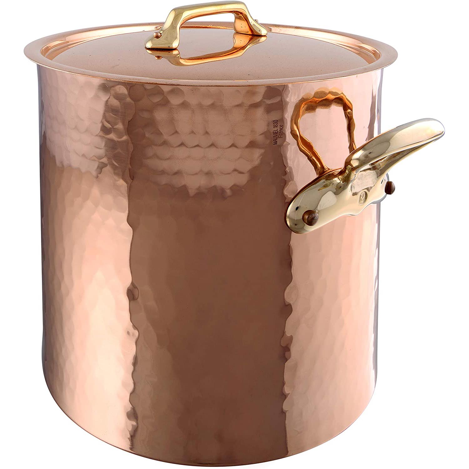 Mauviel M'Tradition 2148.32 26.6 Quart Hammered Copper Stockpot with Lid (Bronze Handles) - IN STOCK IN USA!!!!!
