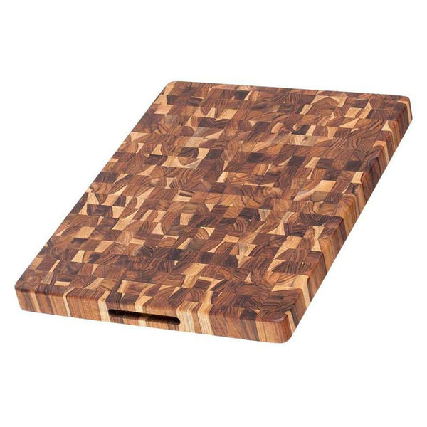 Solid Teak End Grain Butcher Block Reversible Carving/Cutting Board- Large- 20in x 15in x1.5in