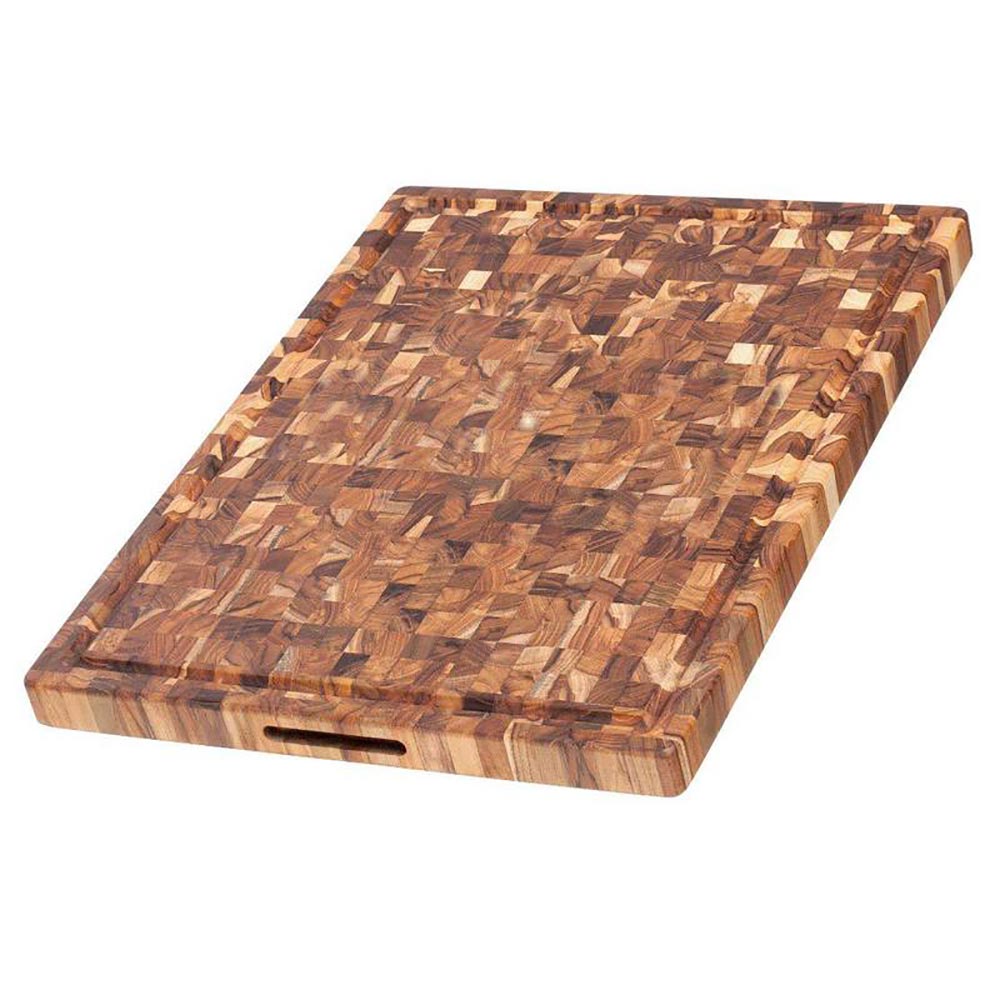 Solid Teak End Grain Butcher Block Reversible Carving/Cutting Board- Extra Large- 24in x 18in x1.5in