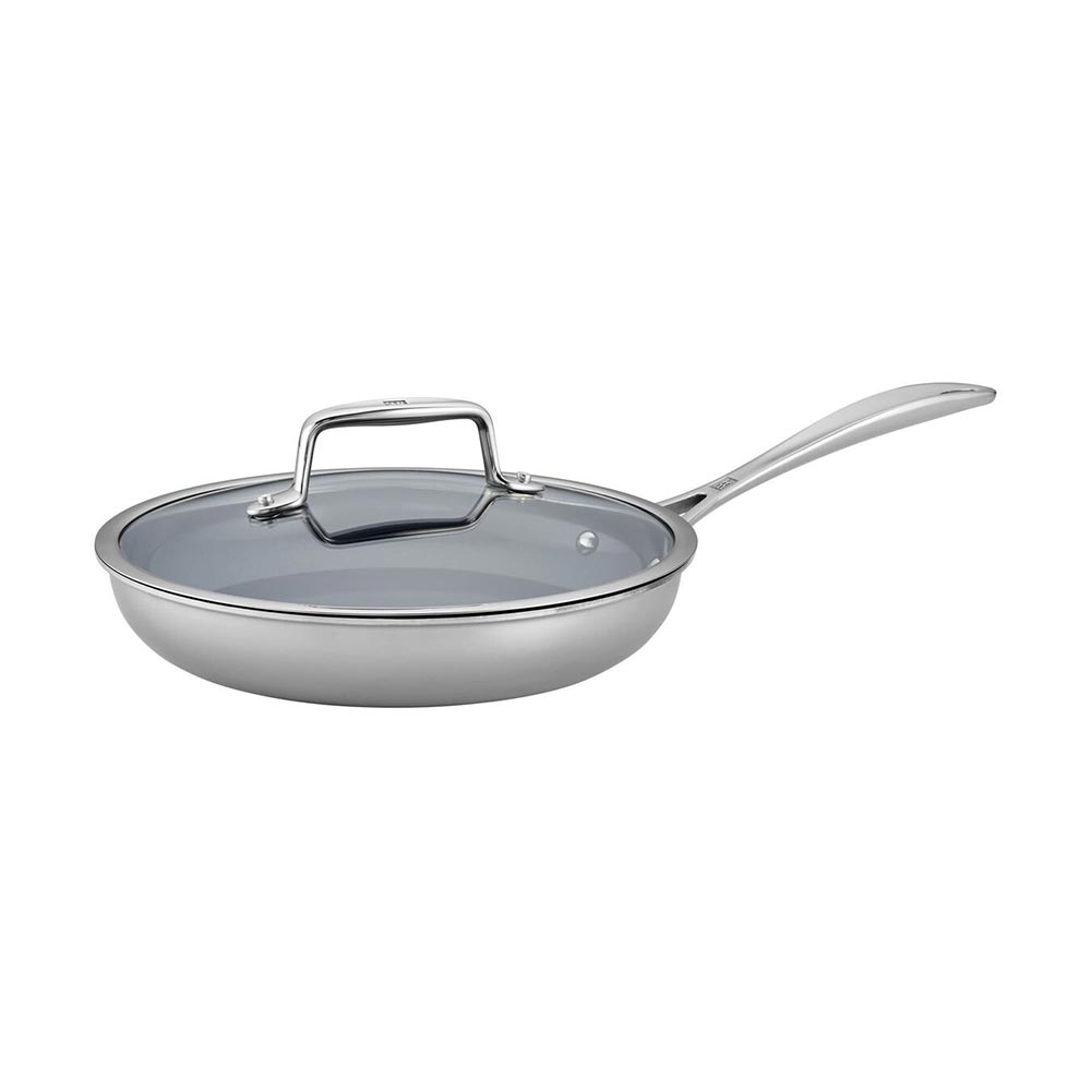 Zwilling Clad CFX Stainless Steel with Ceramic Non-Stick 9.5 Inch Frypan with Lid Set
