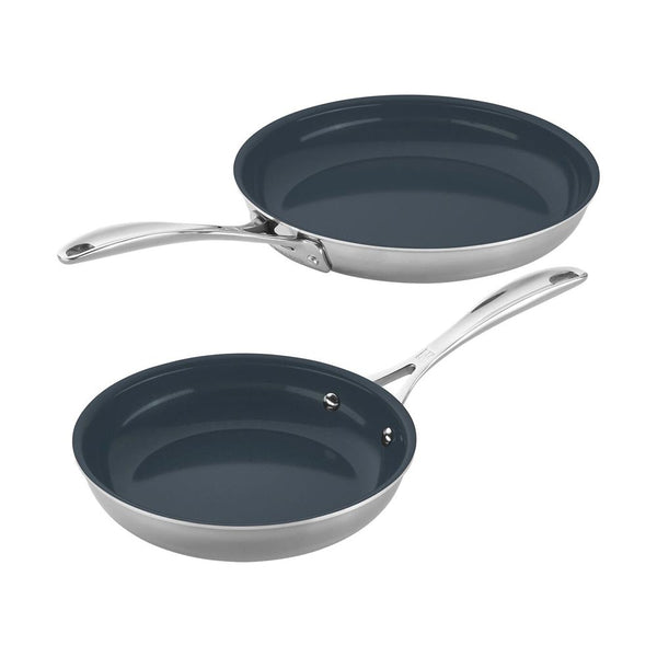 Zwilling Clad CFX Stainless Steel with Ceramic Non-Stick 2 Piece Frypan Set