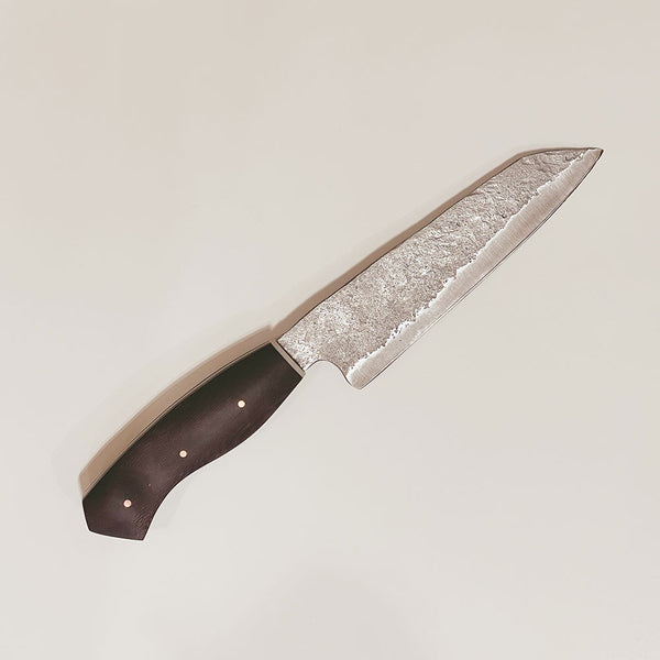 Handmade Knife- Colorado Made  B&D Knives Brut de Forge Carbon Steel 6.5 Inch K-Tip  Bunka Knife