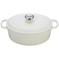A white colored 5 Quart Le Creuset Signature Enameled Cast Iron Oval French/Dutch Oven