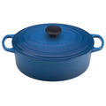 A marseilles/ blue colored 5 Quart Le Creuset Signature Enameled Cast Iron Oval French/Dutch Oven