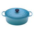 A caribbean/ blue colored 6-3/4 Quart Le Creuset Signature Enameled Cast Iron Oval French/Dutch Oven