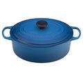 A marseilles/ blue colored 6-3/4 Quart Le Creuset Signature Enameled Cast Iron Oval French/Dutch Oven