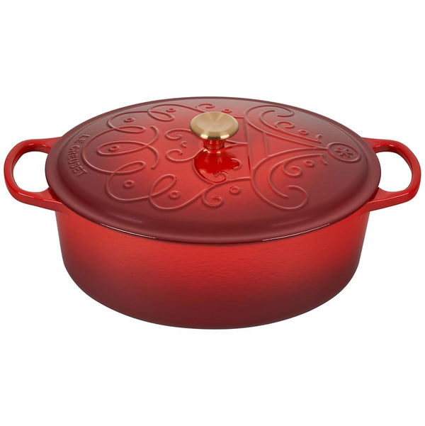 A Cerise/ Red Limited Edition Noel 6.75 Quart Oval Oven