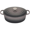 A oyster/  grey colored 8 Quart Le Creuset Signature Enameled Cast Iron Oval French/Dutch Oven