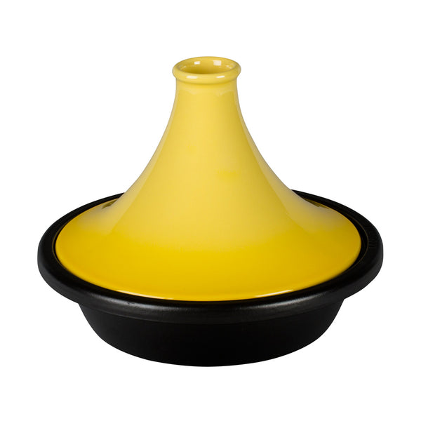 A soleil/ yellow colored 2 1/2 Quart Le Creuset Signature Enameled Cast Iron Moroccan Tagine