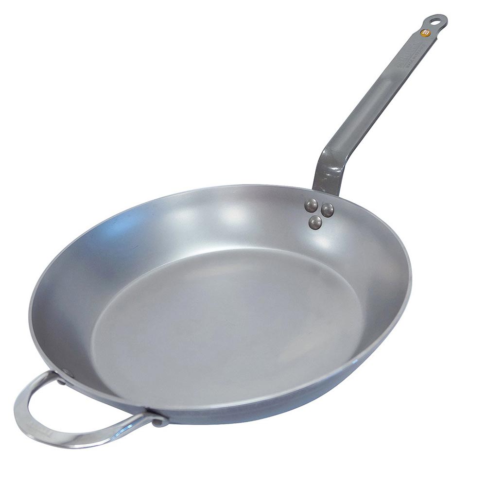 De Buyer Mineral B French Commercial Carbon Steel Frypan - 12.5 inch