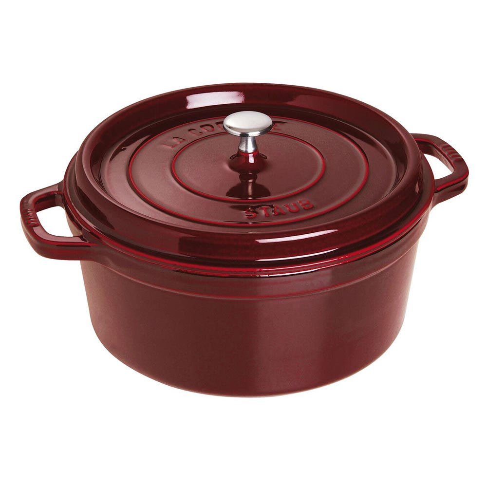 Staub French Made Enameled Cast Iron Round Cocotte/Dutch Oven - 7 Quar