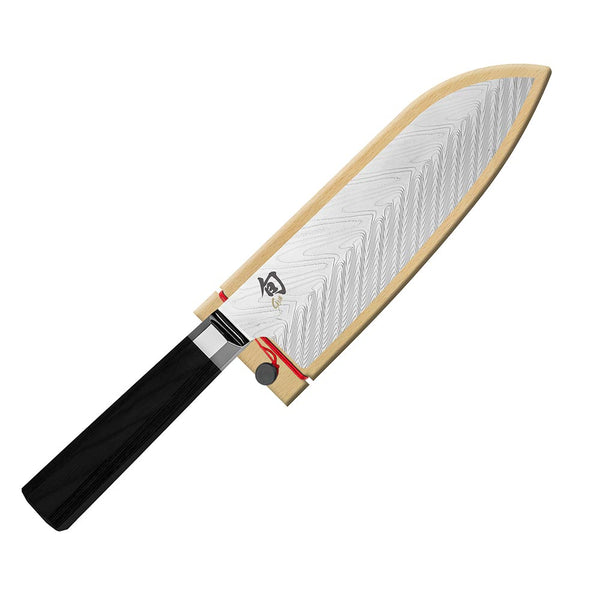 Shun Dual Core 7 inch Santoku Knife with Wooden Saya