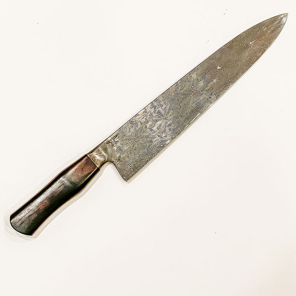 Handmade Knife- Stunning  Matt Waters Carbon Steel Mosaic Damascus 10 inch 