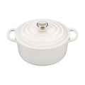 A white colored 3-1/2 Quart Le Creuset Signature Enameled Cast Iron Round French/Dutch Oven